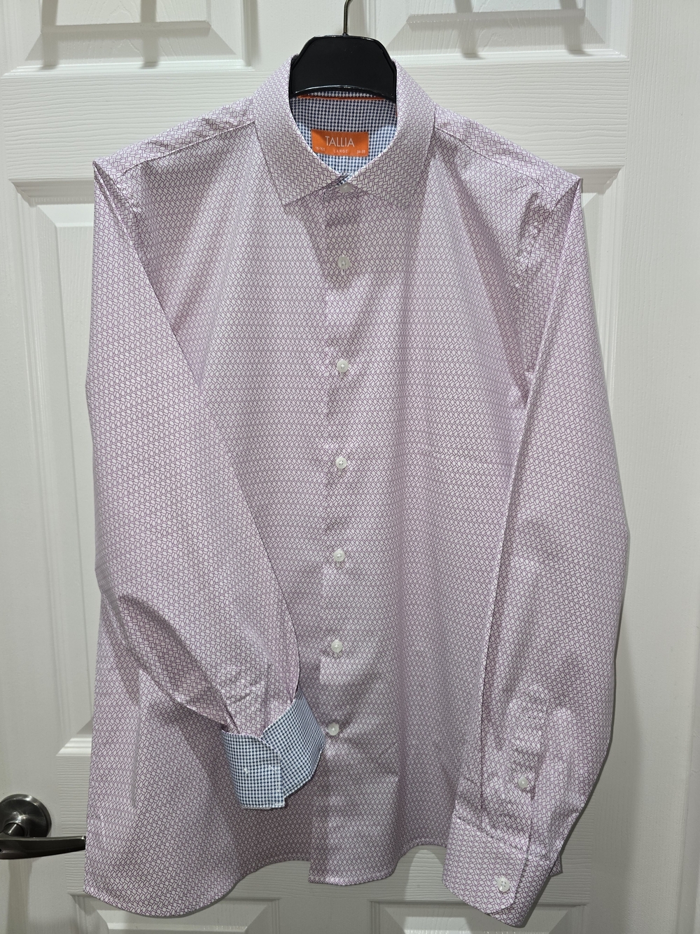 TALLIA Light Purple Micro-Pattern Dress Shirt